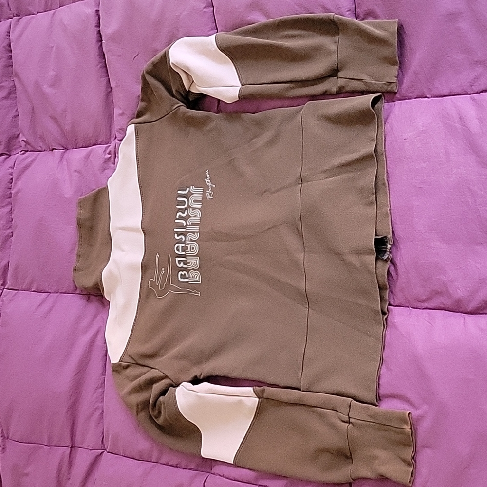 Brasil Sul brown / pink jacket with sequin logo & silver dancer on back size M